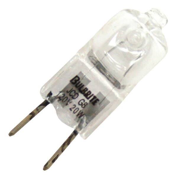 Bulbrite Pack of (5) 50 Watt 120V Dimmable Clear T4 Halogen Mini Light Bulbs with Bi-Pin (GY8) Base, 2900K Soft White Light