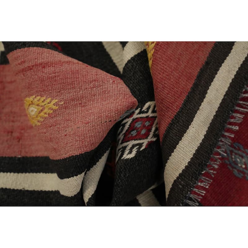 Hand Woven Oriental 100% Wool Carpet Southwestern Tribal Multi-Colored Kilim Area Rug - 7' 11'' X 5' 5''