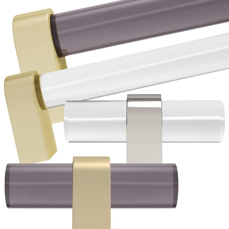 Hapny Home C02-SM Clarity 2" Wide Solid Metal and Smoke Acrylic Luxury