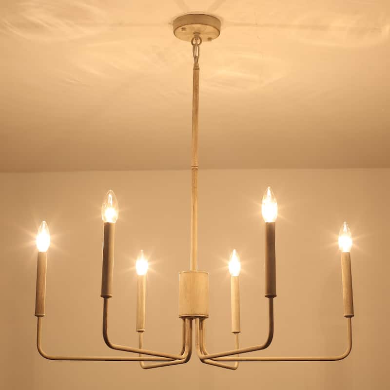 6-Light 29.52-inch Farmhouse Candle Chandelier for Foyer Kitchen Bedroom
