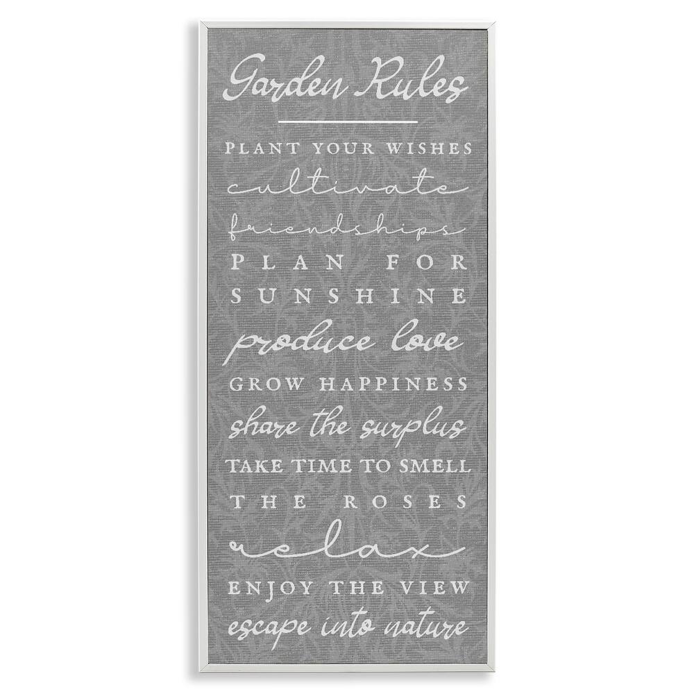 Stupell Comforting Garden Rules Framed Giclee Art Design By Lil' Rue
