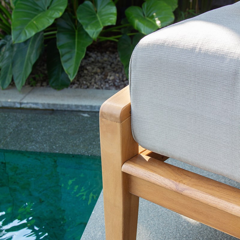 Cambridge Casual Leon 2-piece Teak Patio Club Chair with Ottoman