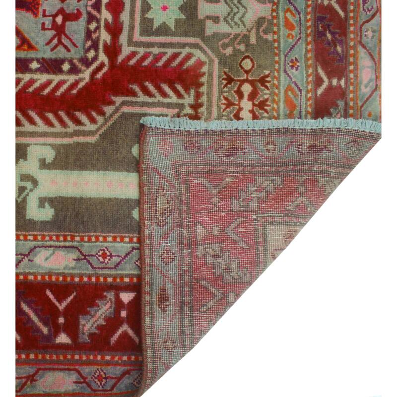 Noori Rug Fine Vintage Distressed Serenity Brown/Burgundy Runner - 4'5" x 10'0"