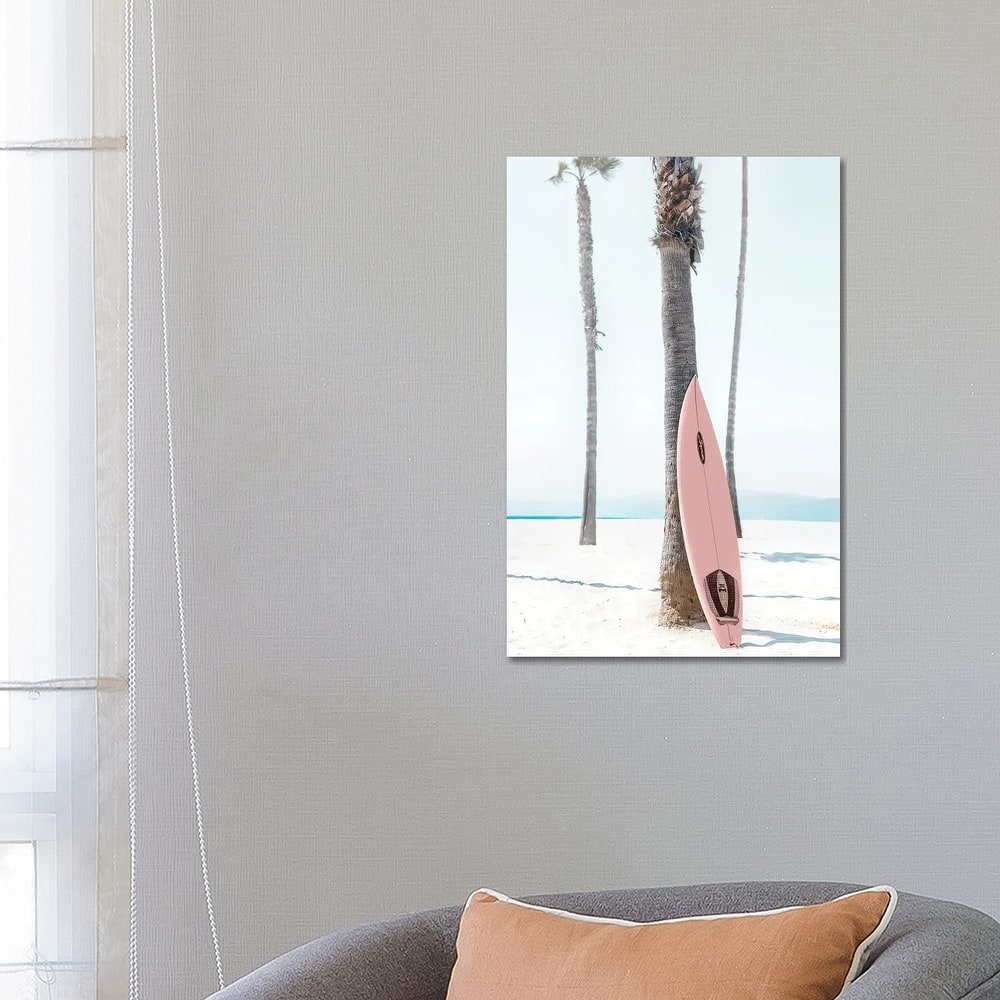 iCanvas "Pink Surfboard" by Tiny Treasure Prints Canvas Print