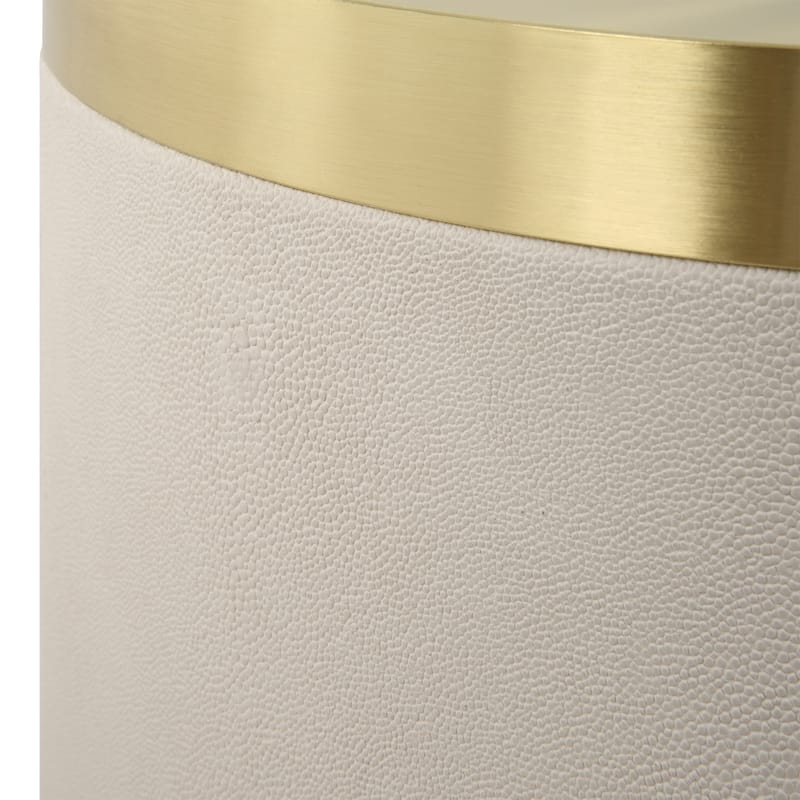 Uttermost Circuit Brass and White Accent Table - 14"W x 24"H x 14"D