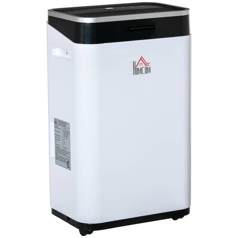 HOMCOM 215 sq.Ft Portable Quiet Dehumidifier for Home Laundry Room Bedroom Basement, 42pt Electric Moisture Air De-Humidifier