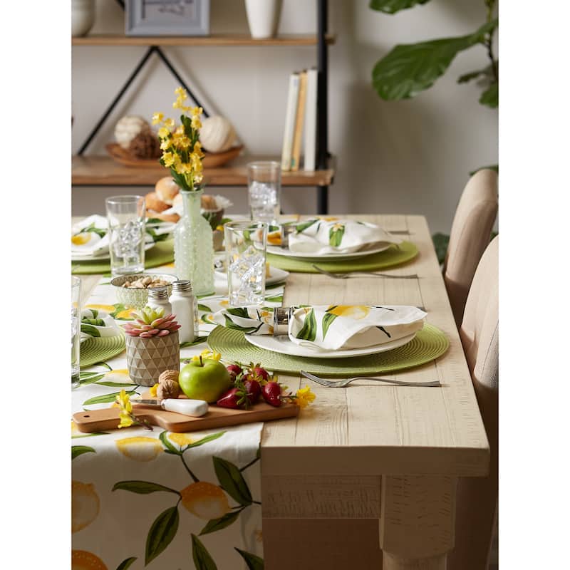 DII White Round PP Woven Placemat Set of 6