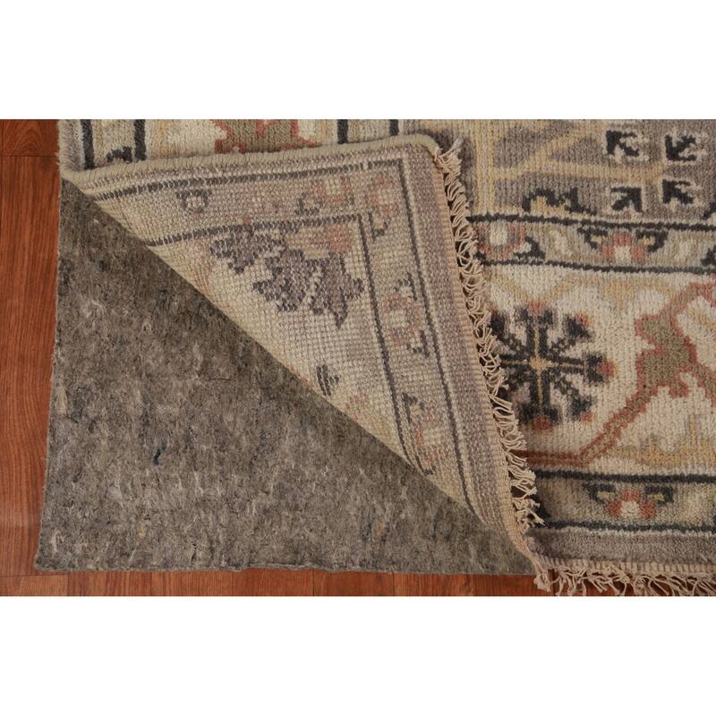 Gray Oushak Indian Runner Rug Hand-Knotted Wool Carpet - 6'0" x 18'0"