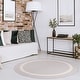 preview thumbnail 8 of 9, Beverly Rug Bordered Indoor Outdoor Rug, Outside Carpet for Patio, Deck, Porch - Grey 7'Round