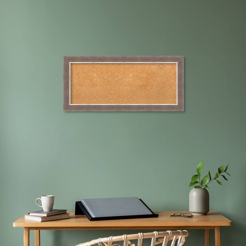 Noble Mocha Framed Natural Corkboard Bulletin Board