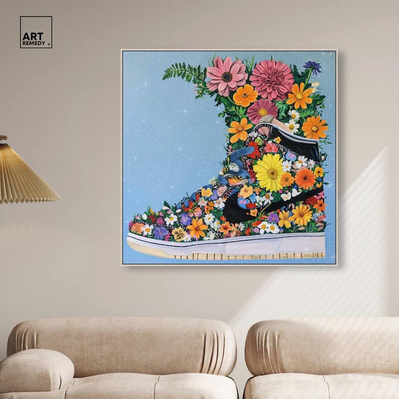 Blooming Floral Sneaker Canvas by Art Remedy