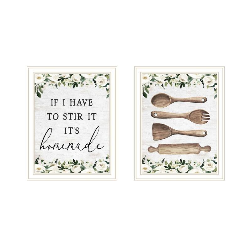 Trendy Decor 4U "Homemade Kitchen" Printed Framed Wall Art by Lettered & Lined - White - 14 x 18