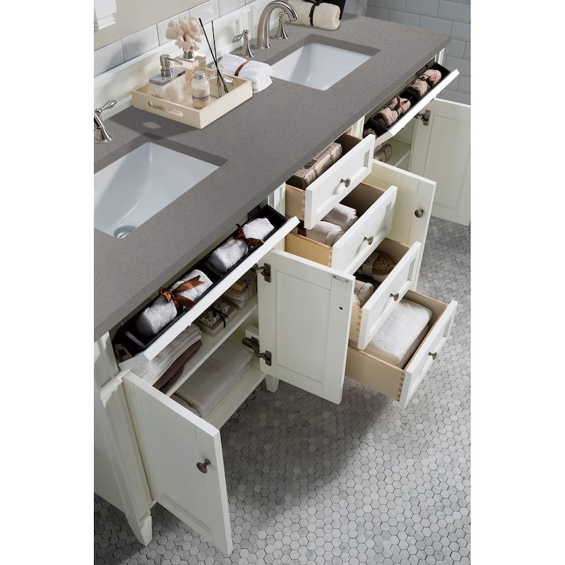 James Martin Vanities Brittany 72" Double Vanity, Bright White