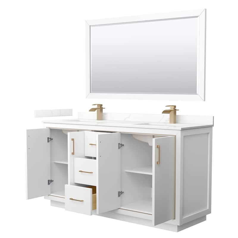 Wyndham Collection WCF111166D-QTZ-UNSM58 Icon 66" Free Standing Double