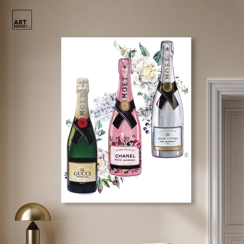Doll Memories - Champagne Floral Acrylic by Art Remedy, Ready to Hang