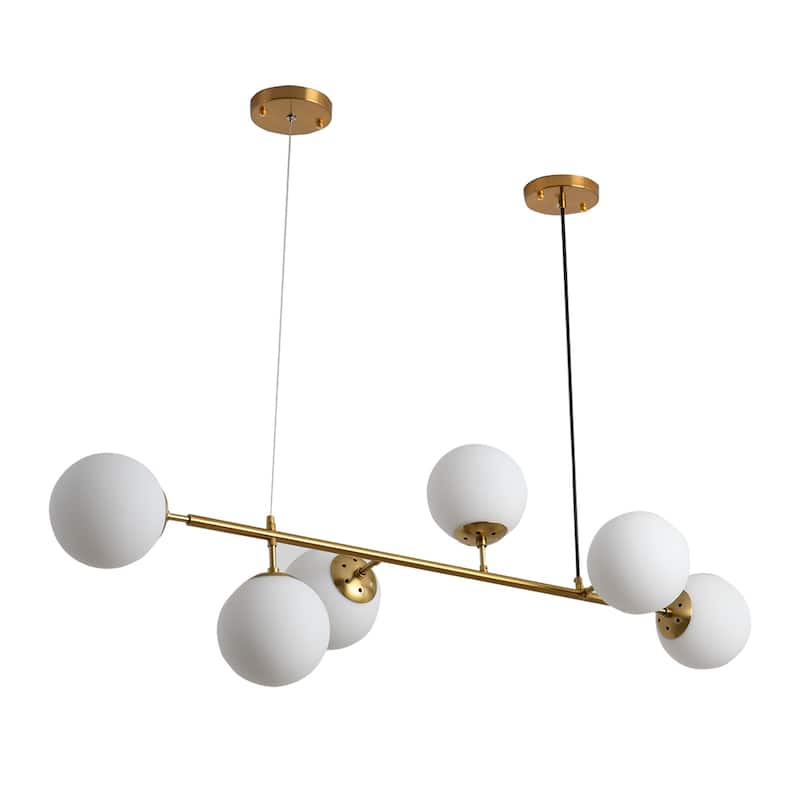 6 Lights Globe Mid Century Chandelier Sputnik Modern Pendant Lighting