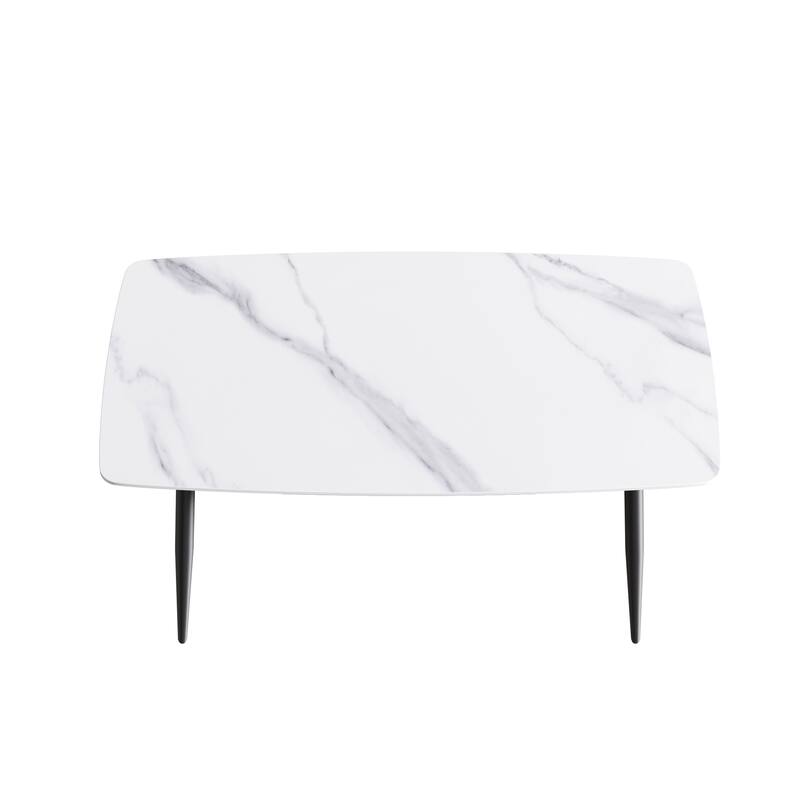 63 inch Modern White Rectangular Dining Table