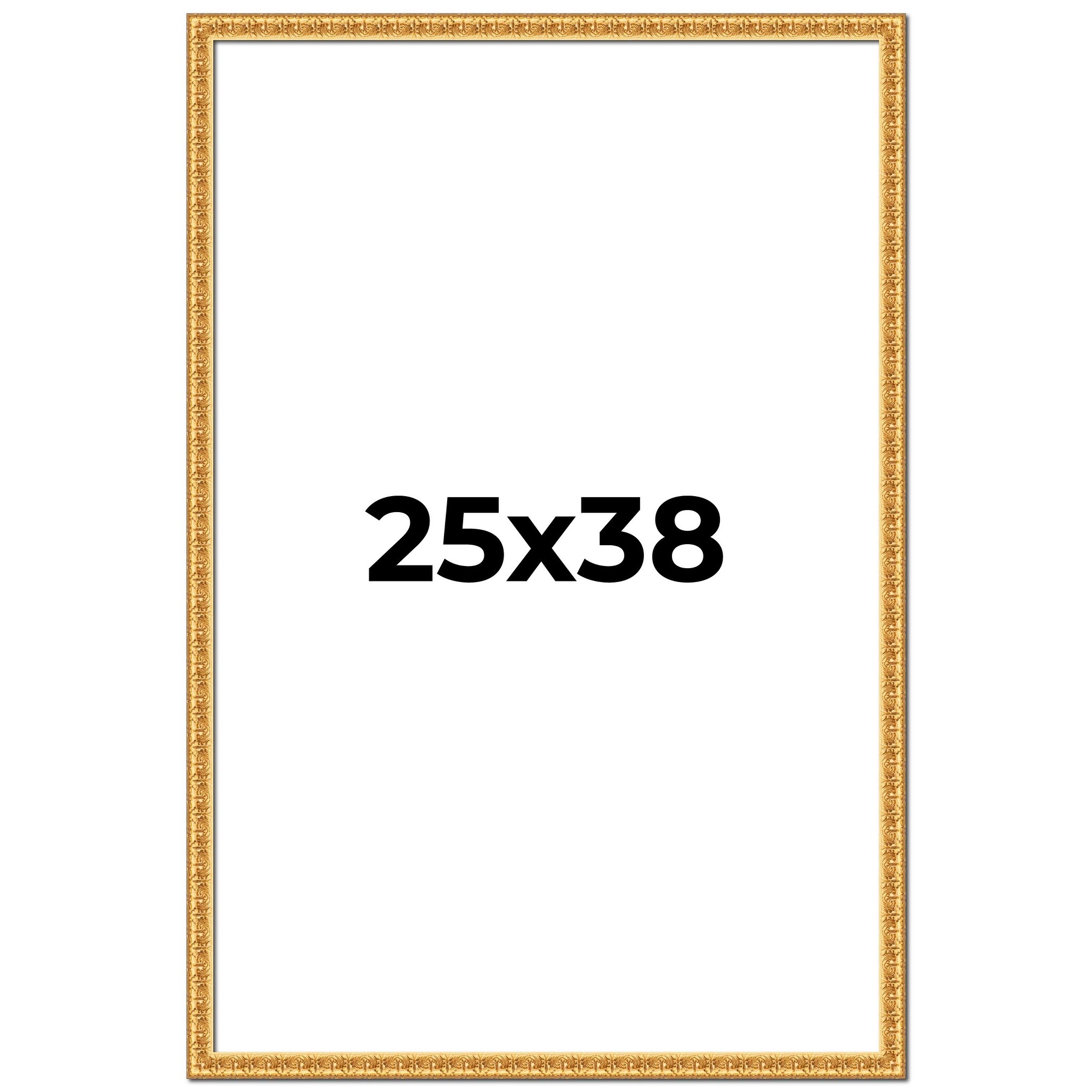 25x38 Frame Gold Real Wood Picture Frame Width 1 inches | Interior