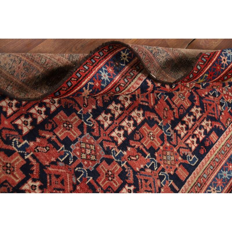 Geometric Malayer Vintage Persian Runner Rug Handmade Wool Carpet - 3'6" x 10'2"