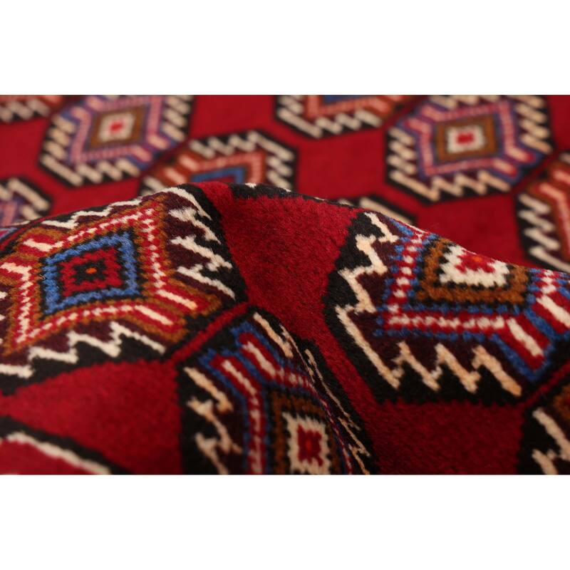 ECARPETGALLERY Hand-knotted Teimani Red Wool Rug - 3'5 x 6'3