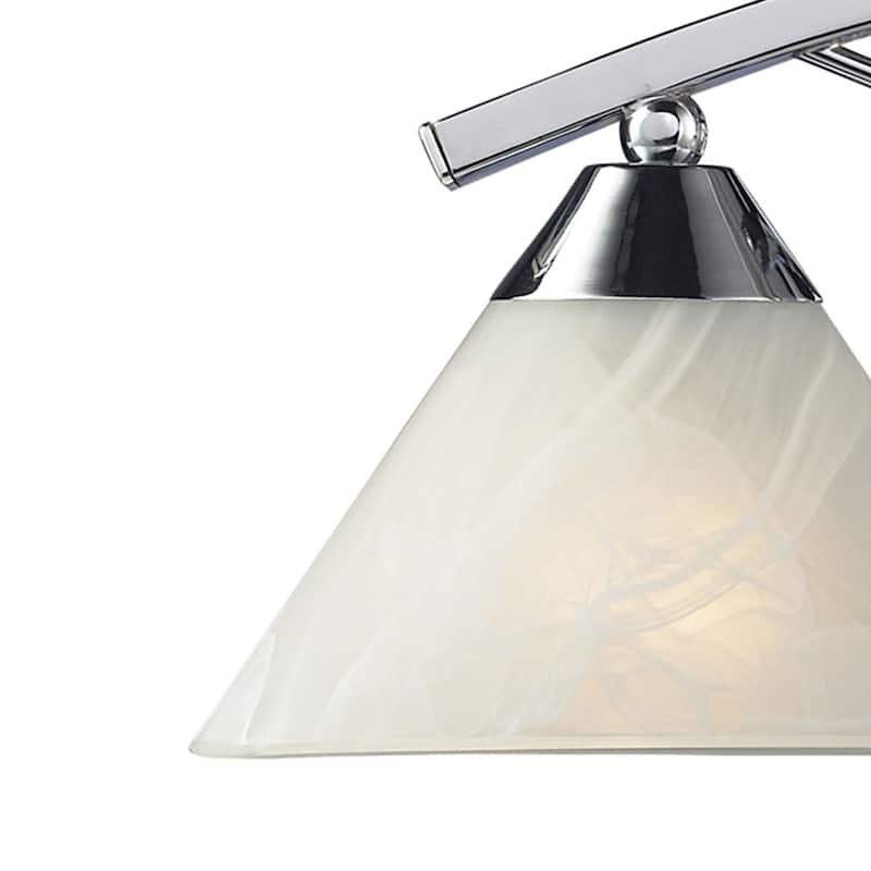 Elk Home Elysburg Chrome With White Glass 2 Light Vanity Light