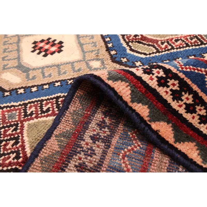 ECARPETGALLERY Hand-knotted Melis Vintage Blue Wool Rug - 4'0 x 6'7