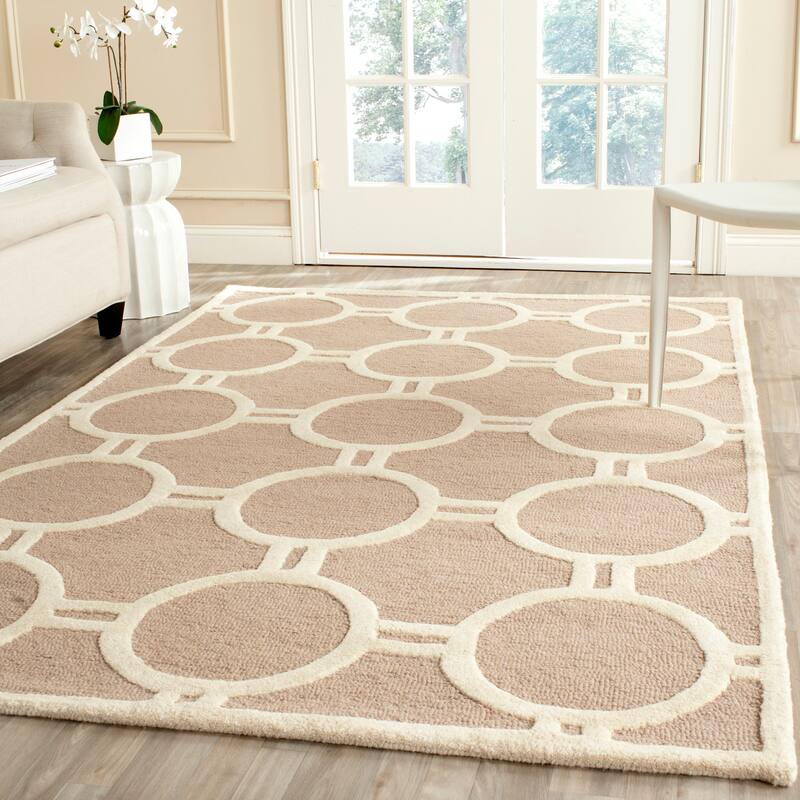 SAFAVIEH Handmade Cambridge Nurije Modern Moroccan Wool Rug - 8' Square - Beige/Ivory