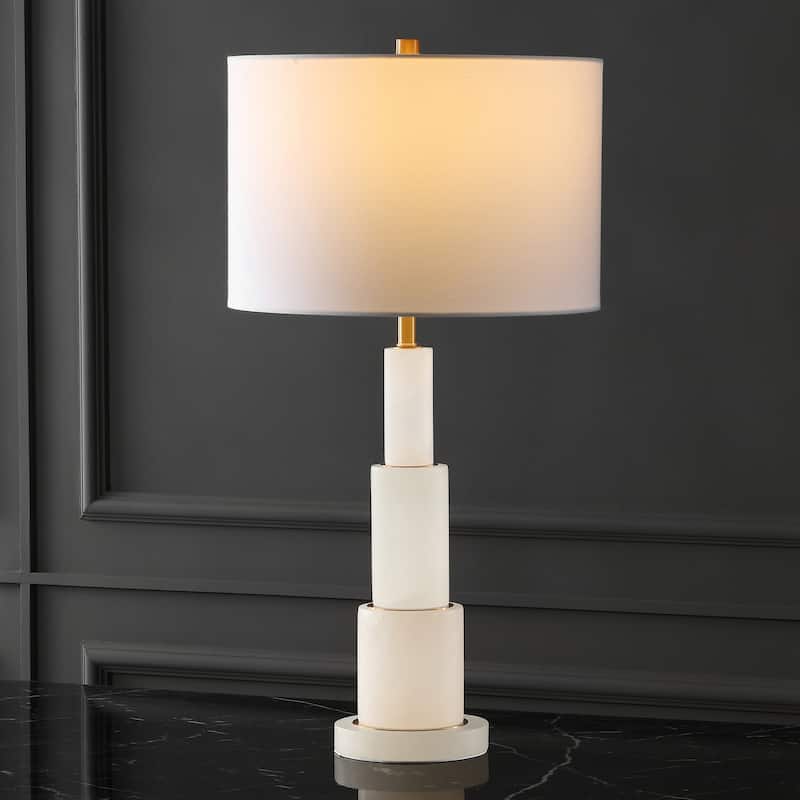 SAFAVIEH Couture Lighting Nagihan 28-inch Alabaster Tiered Table Lamp - 15 In W x 15 In D x 28 In H - 15Wx15Dx28H