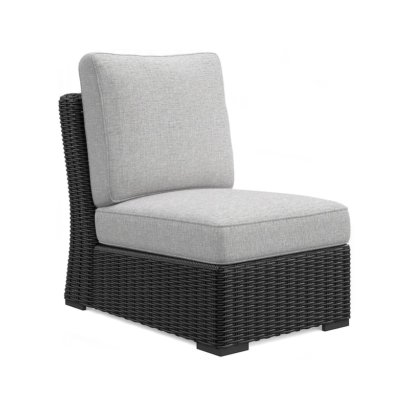 Signature Design By Ashley Beachcroft Outdoor Armless Chair - 24.75" W x 37.75" D x 34.63" H