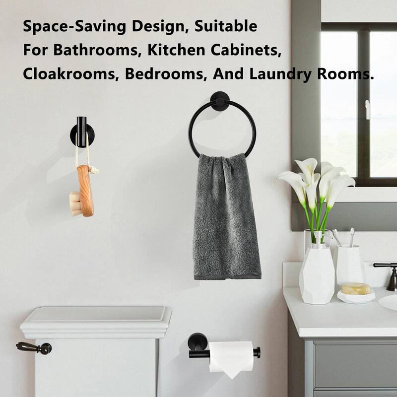 3-Piece Bathroom Hardware Set Bathroom Hardware Accessories Sets SUS304 Stainless Steel Bath Shower Set - N/A