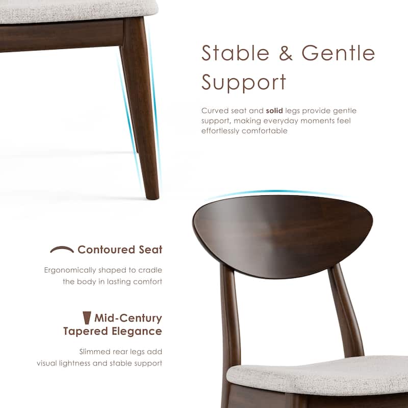 Furniture of America Abigail V Mid-century Modern Rich Walnut Handmade Solid Wood Dining Chairs (Set of 2)