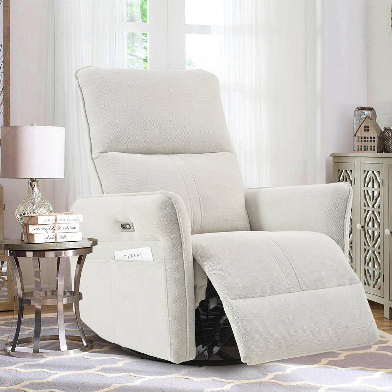 GDFStudio - 270° Power Swivel Rocker Recliner Chair