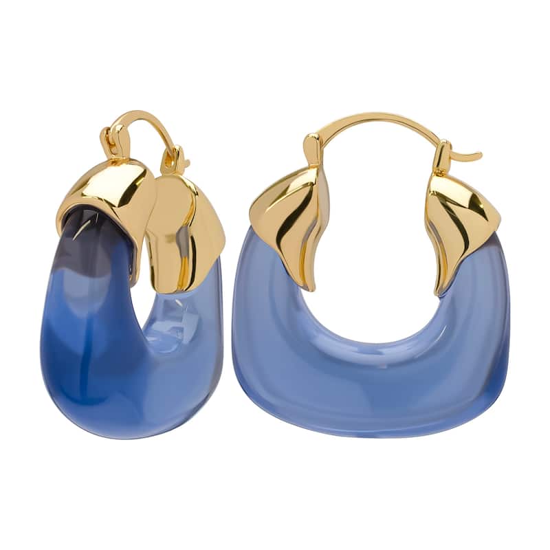 Victoria Townsend Gold Plated Chucky Resin Hoop Earring