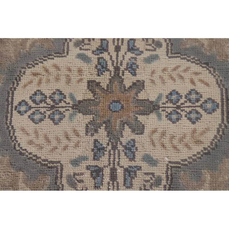 Distressed Tabriz Vintage Persian Area Rug Hand-Knotted Wool Carpet - 6'10" x 10'0"