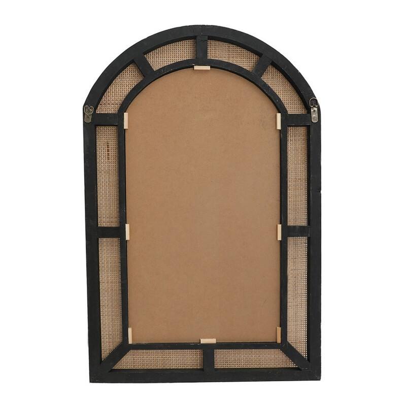 Delara Boho Arch Rattan Wall Mirror - 36"H x 24"W x 1.5"D