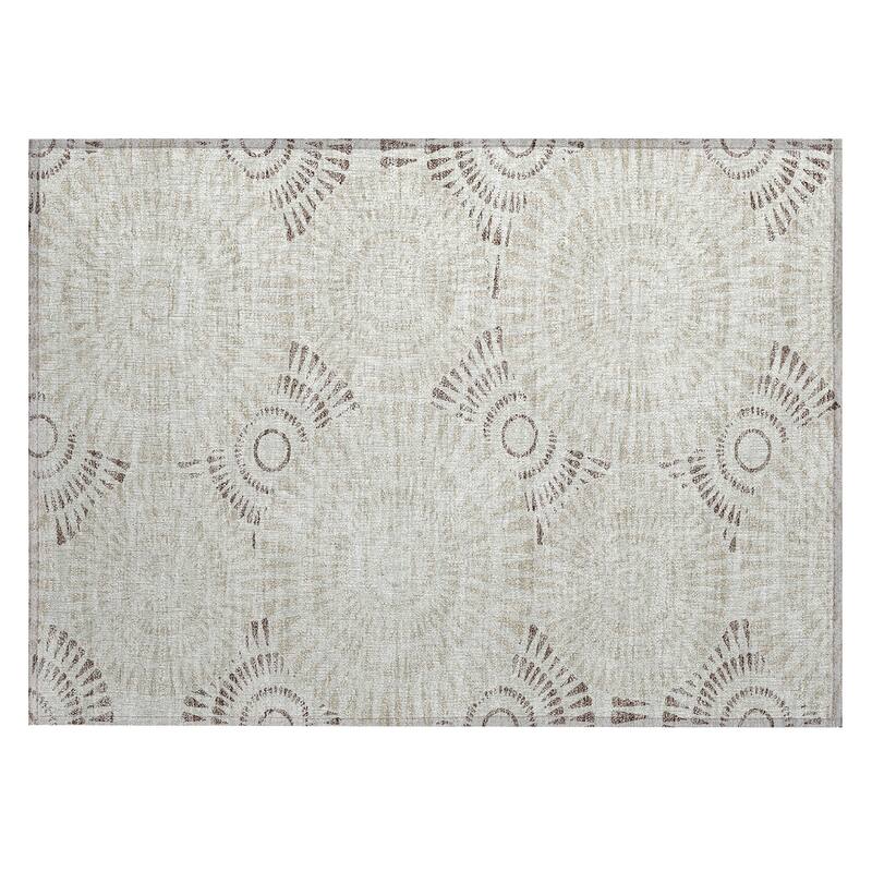 Machine Washable Indoor/ Outdoor Chantille Modern Burst Rug