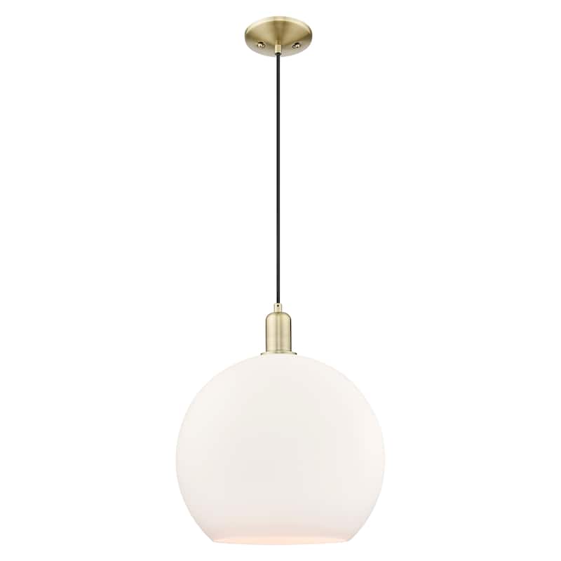 Innovations Lighting Endless Possibilities Arcadia - Athens - 1 Light 14" Cord Hung Mini Pendant - Antique Brass/Matte White