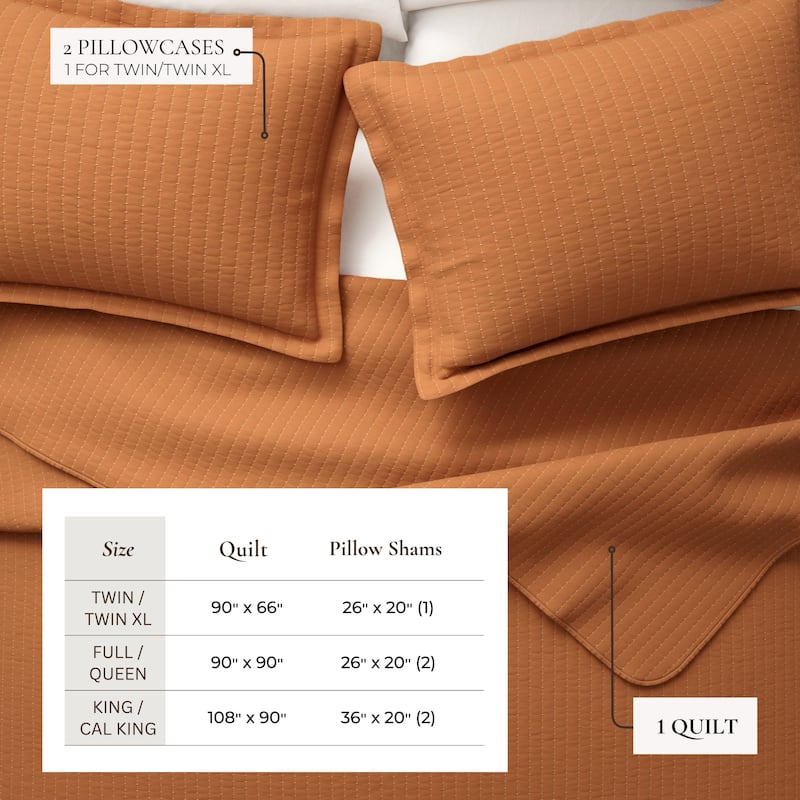 Linery & Co. Detailed Channel Stitch Microfiber Quilt Set With Shams.