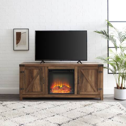 Middlebrook Firebranch 58-inch Barn Door Fireplace TV Console