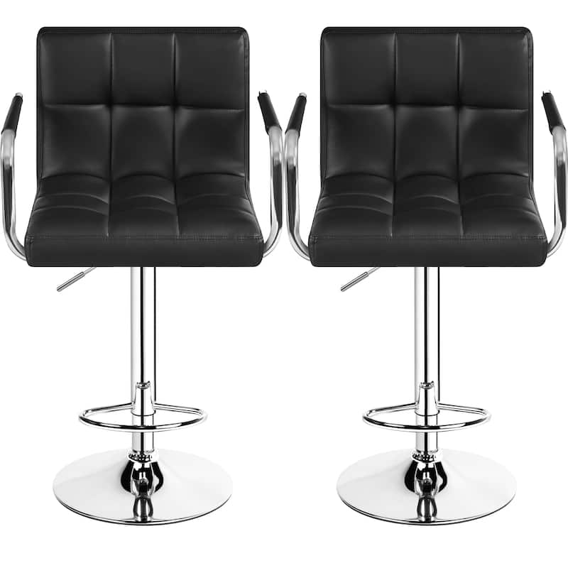 Yaheetech Bar Stools with 360-Degree Swivel and Adjustable Height- Set of 2