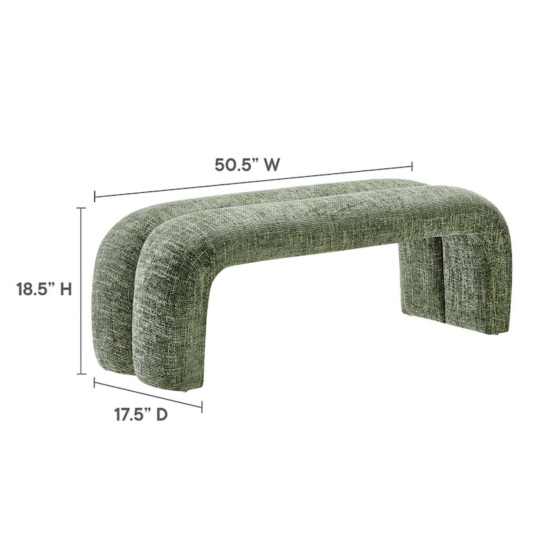 Dax 50.5" Chenille Upholstered Accent Bench