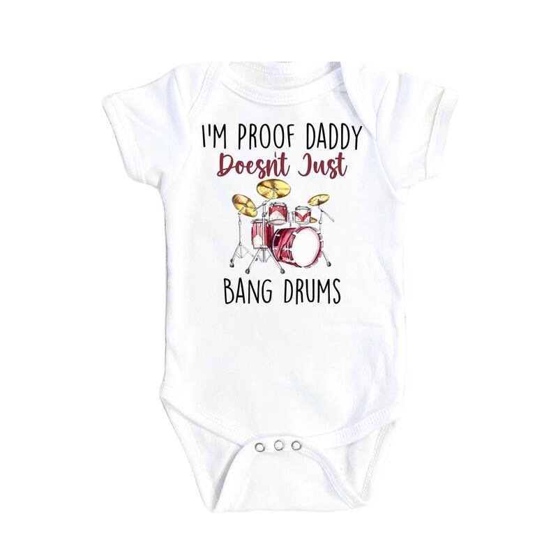 Drummer Drum - Baby Boy Girl Clothes Infant Bodysuit Funny Cute Newborn - White - Newborn