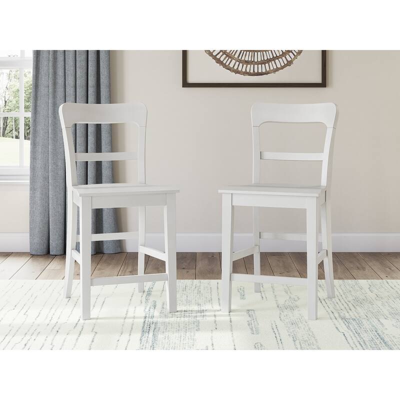 Signature Design by Ashley Chadworth Counter Height Bar Stool (Set of 2) - 19"W x 23"D x 39"H - White