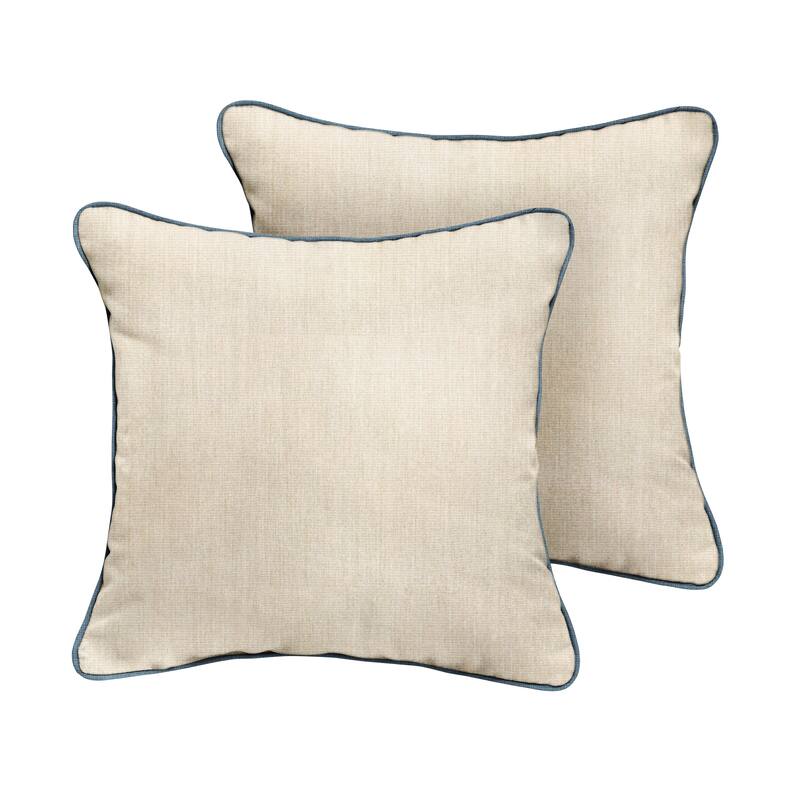 Sunbrella Cast Pumice/ Spectrum Denim Indoor/ Outdoor Pillow Set