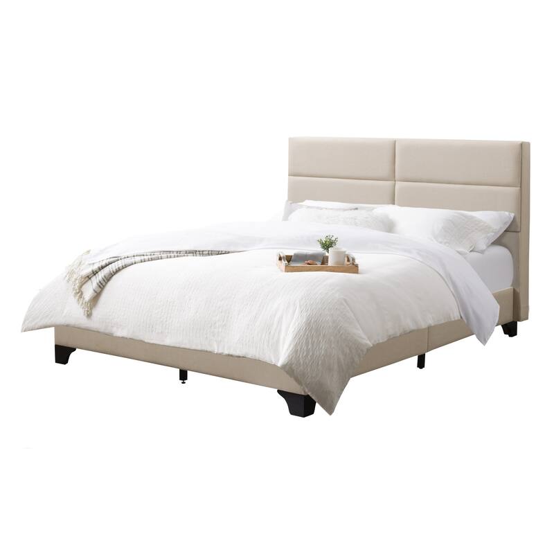 Bellevue Wide-Rectangle Panel Upholstered Bed Frame, Full