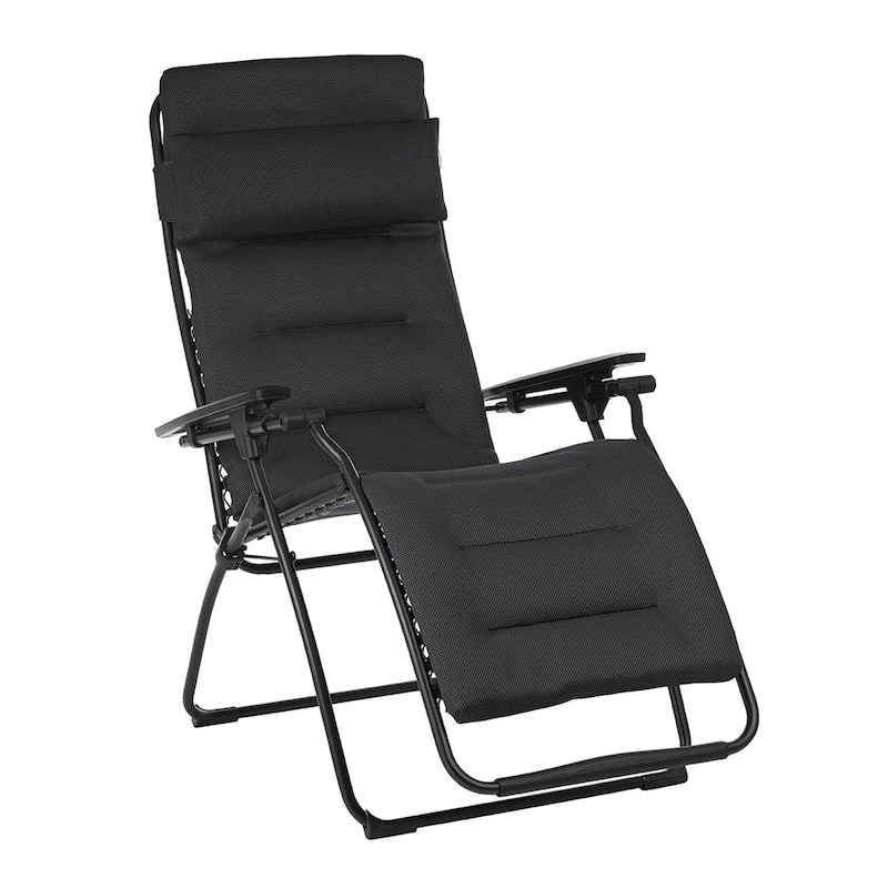 Outdoor Zero Gravity Chair Steel Frame with Removable Cushion - 25.5-Inches - Black