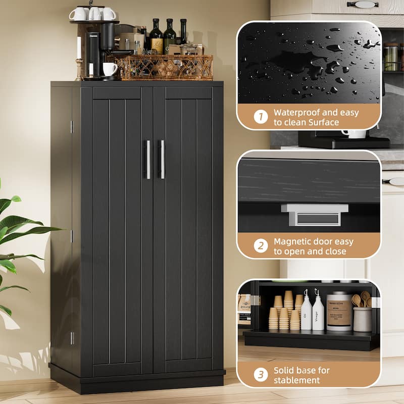 Futzca 47'' Wooden Multi-Room Storage Pantry Cabinet - N/A