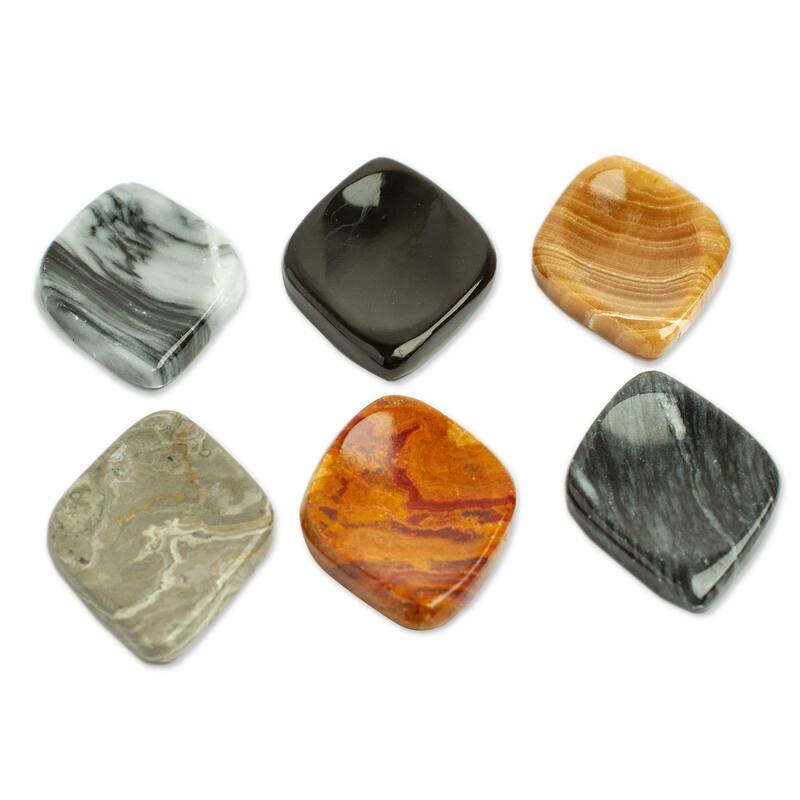 Novica Handmade Elegance Amulet Stress-Relieving Stones (Pair)
