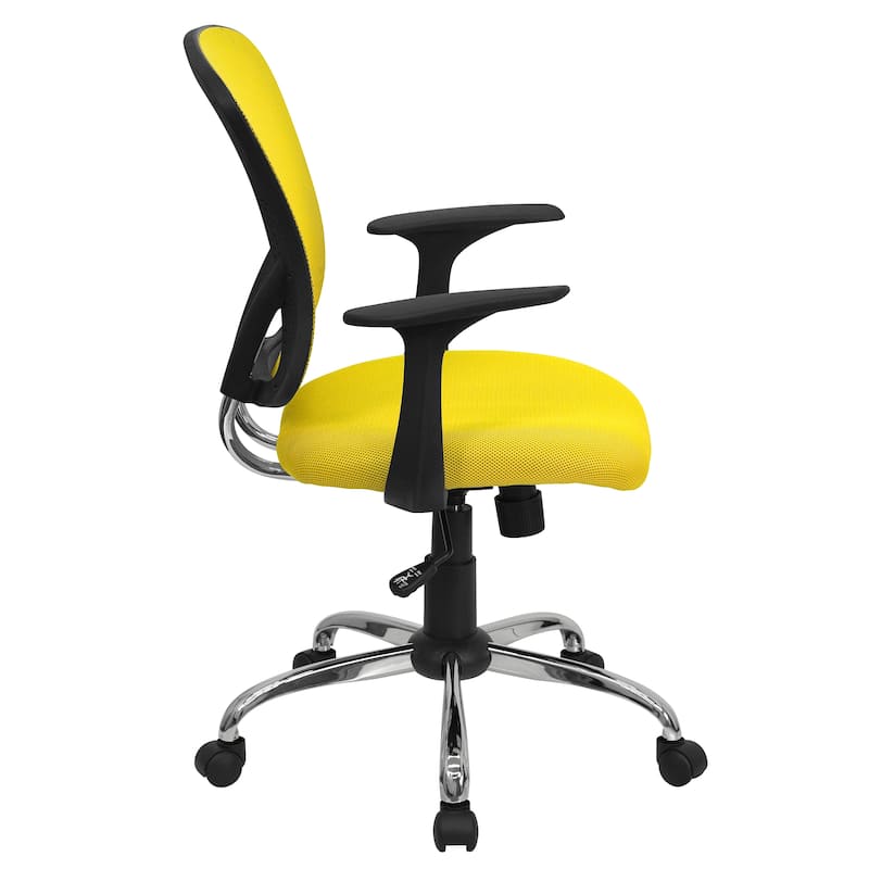 Mid-Back Mesh Swivel Task Office Chair with Chrome Base and Arms