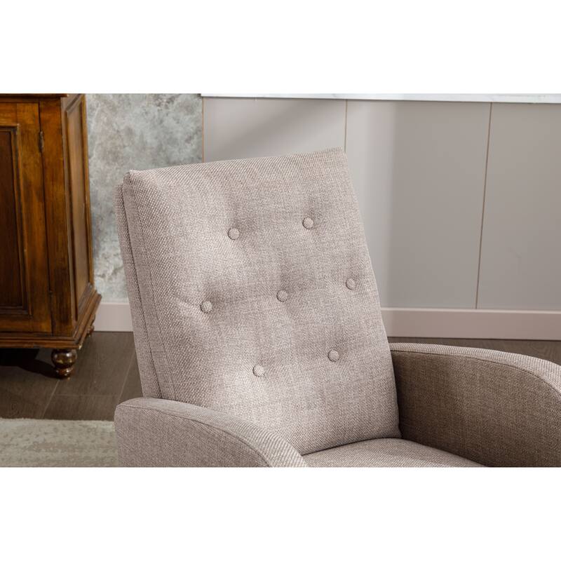 High Back Rocking Chair,Comfortable Rocker Fabric Padded Seat,High Back Armchair